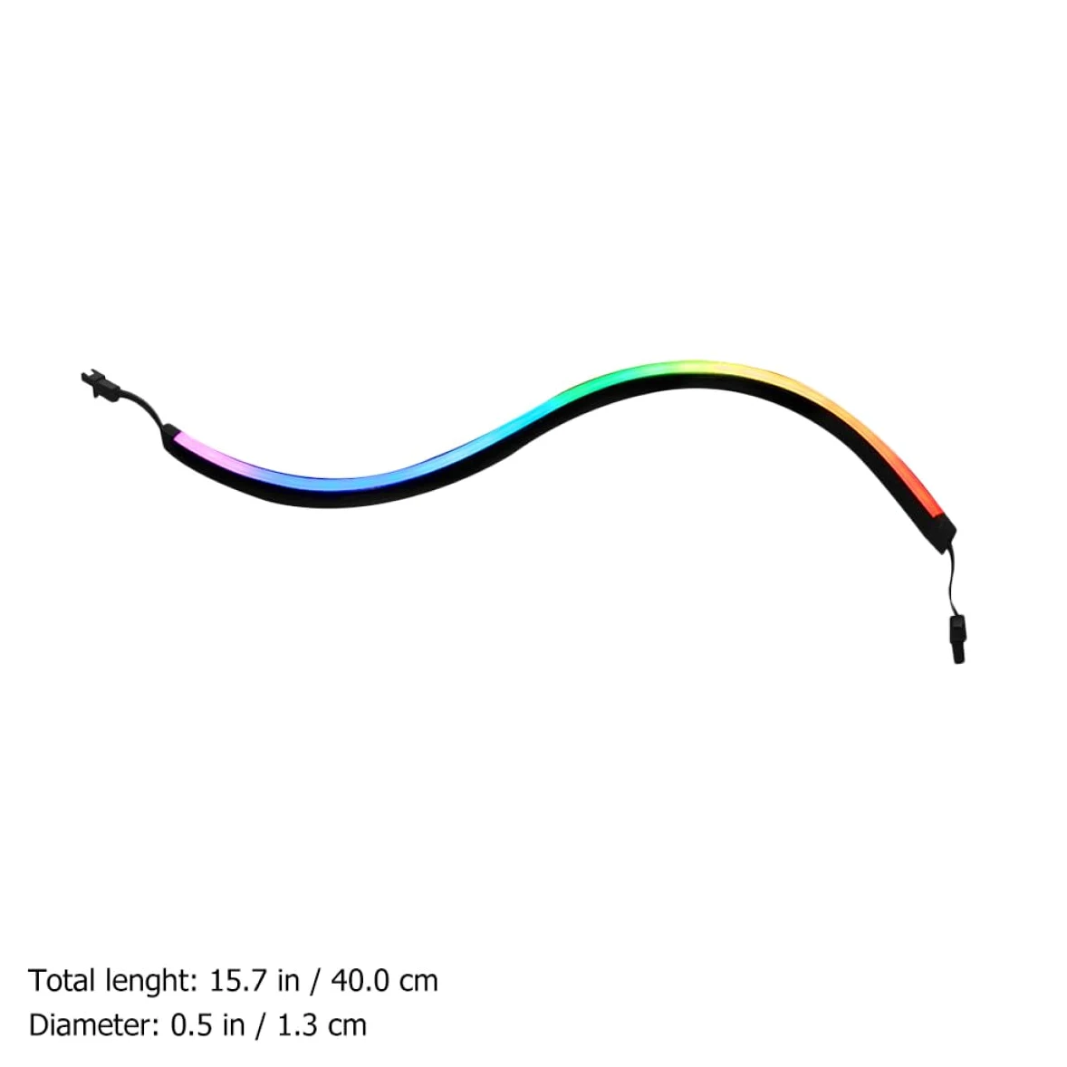 DOITOOL Barra Luminosa Rgb per Computer 5v 400mm, 2 Pezzi Argb | Nero Abs, 28 LED e Connettore 3 Pin, Adesivi Inclusi per Installazione Interna