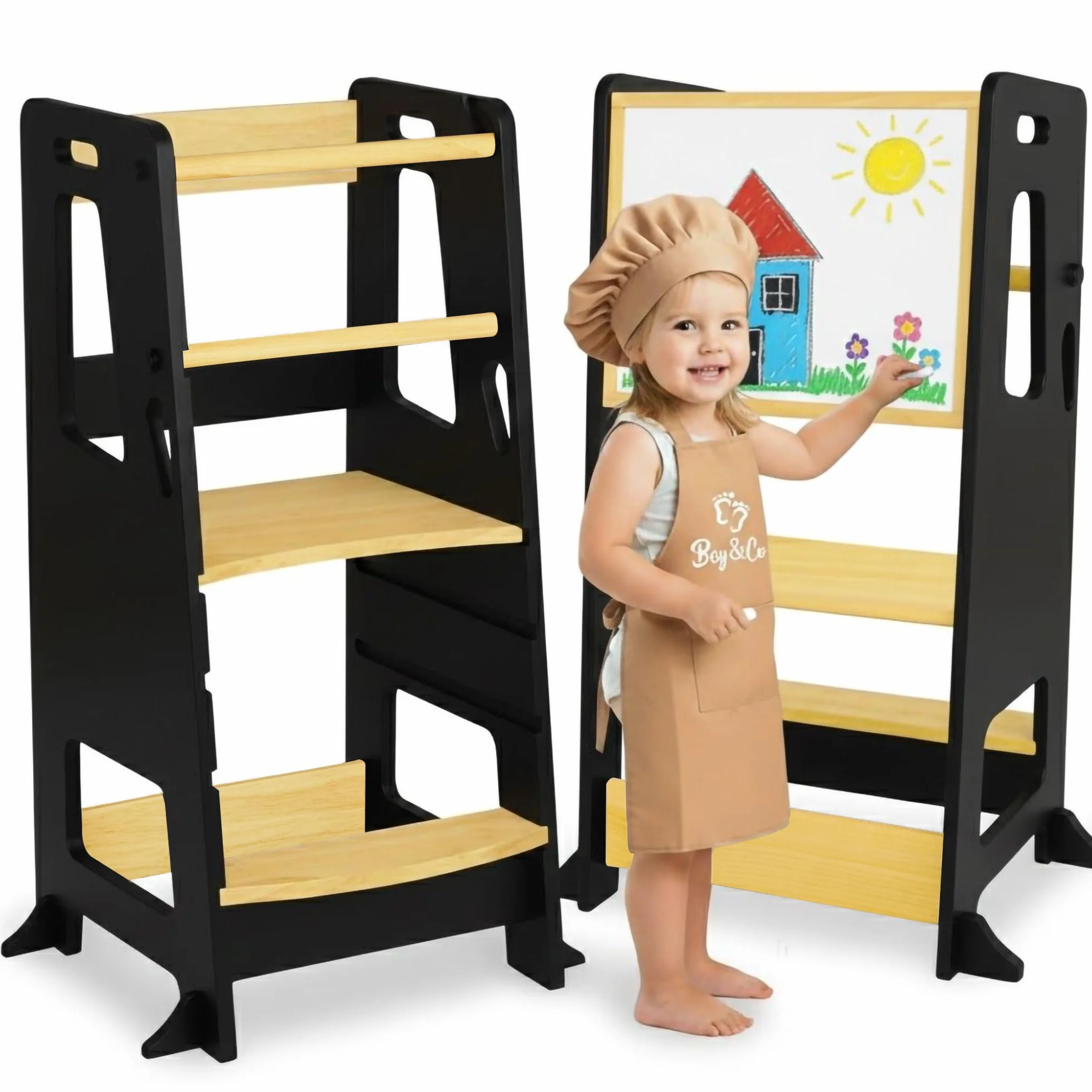 BEY & CO® Wieża Obserwacyjna dla Dzieci - Regulowana 3 poziomy, Antypoślizgowa