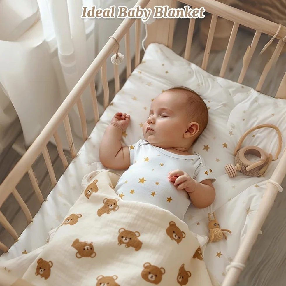 Mussole Neonato 100% Cotone Assorbenti Traspiranti 25x50 cm 6 Pezzi