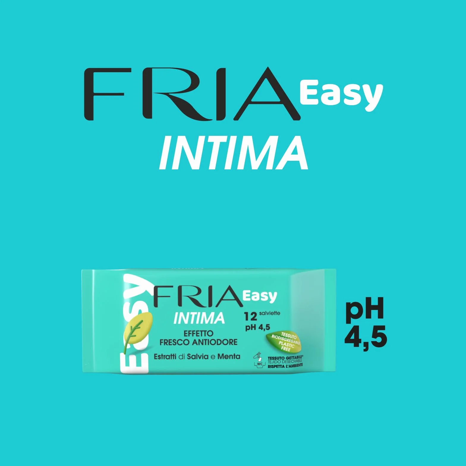 Fria Intima Salviette Biodegradabile, 12 sztuk, Modelli e Fragranze Assortite