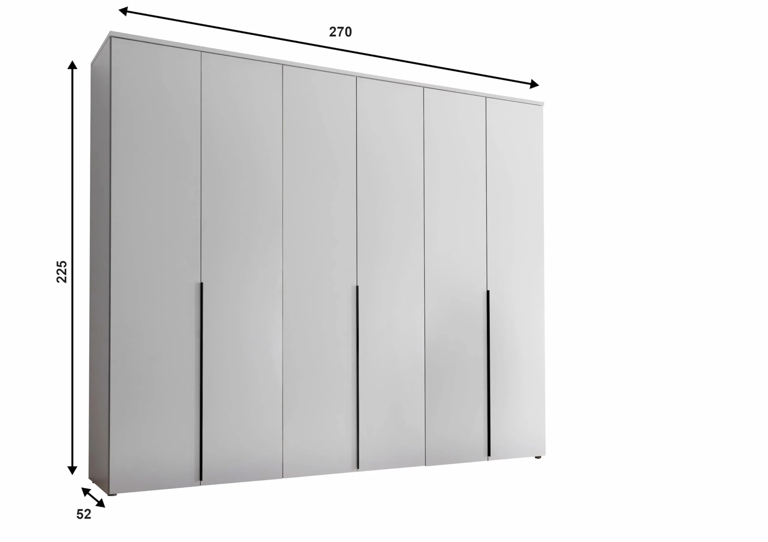 AVANTI TRENDSTORE Civiasco armadio a 6 ante battenti laminato bianco 270x225x52 cm