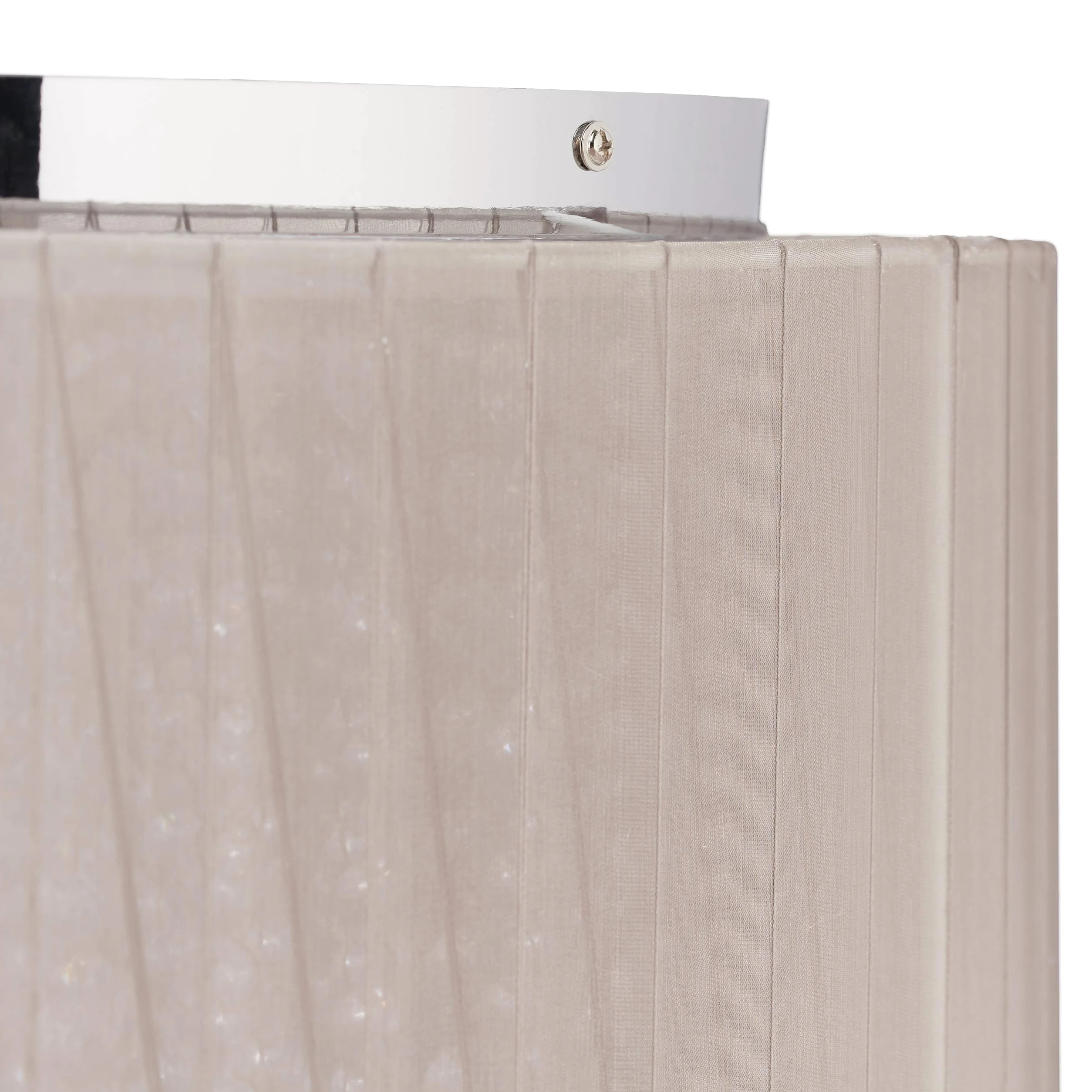 Relaxdays Lampadario Cristalli, Paralume in Organza, Attacco G9, 5 Luci, Lampada da Soffitto, 39x39,5 cm, grigio/argento