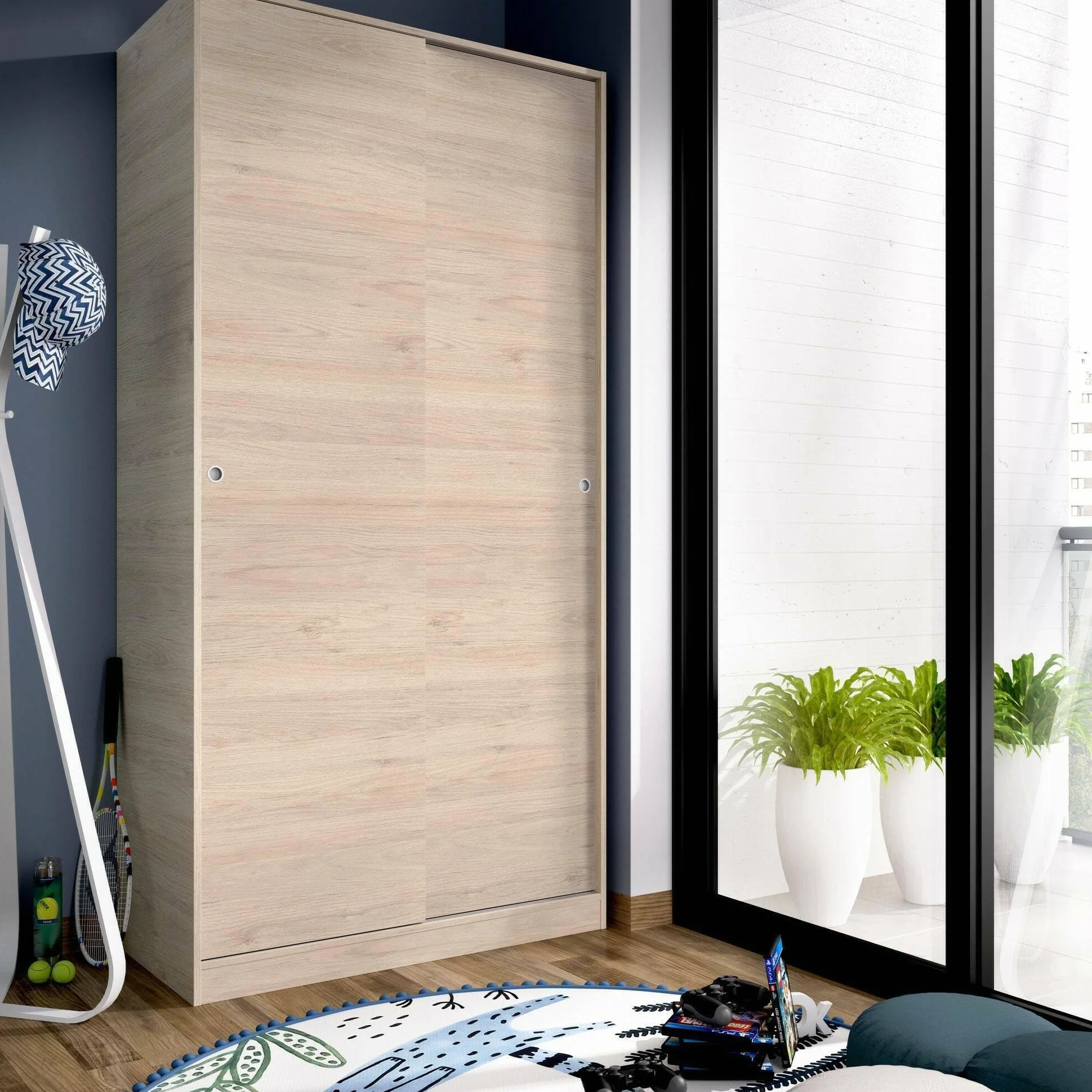 Dmora Guardaroba 2 Ante Kilimangiaro 50x204h cm Marrone Rovere Armadio Camera da Letto