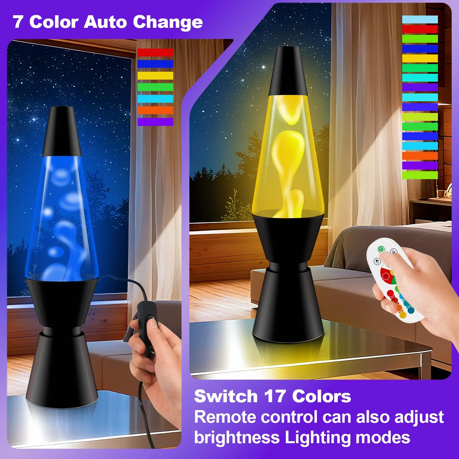 Lampada a Movimento Liquido, 17 Color e Telecomando per Bambini Decorazione