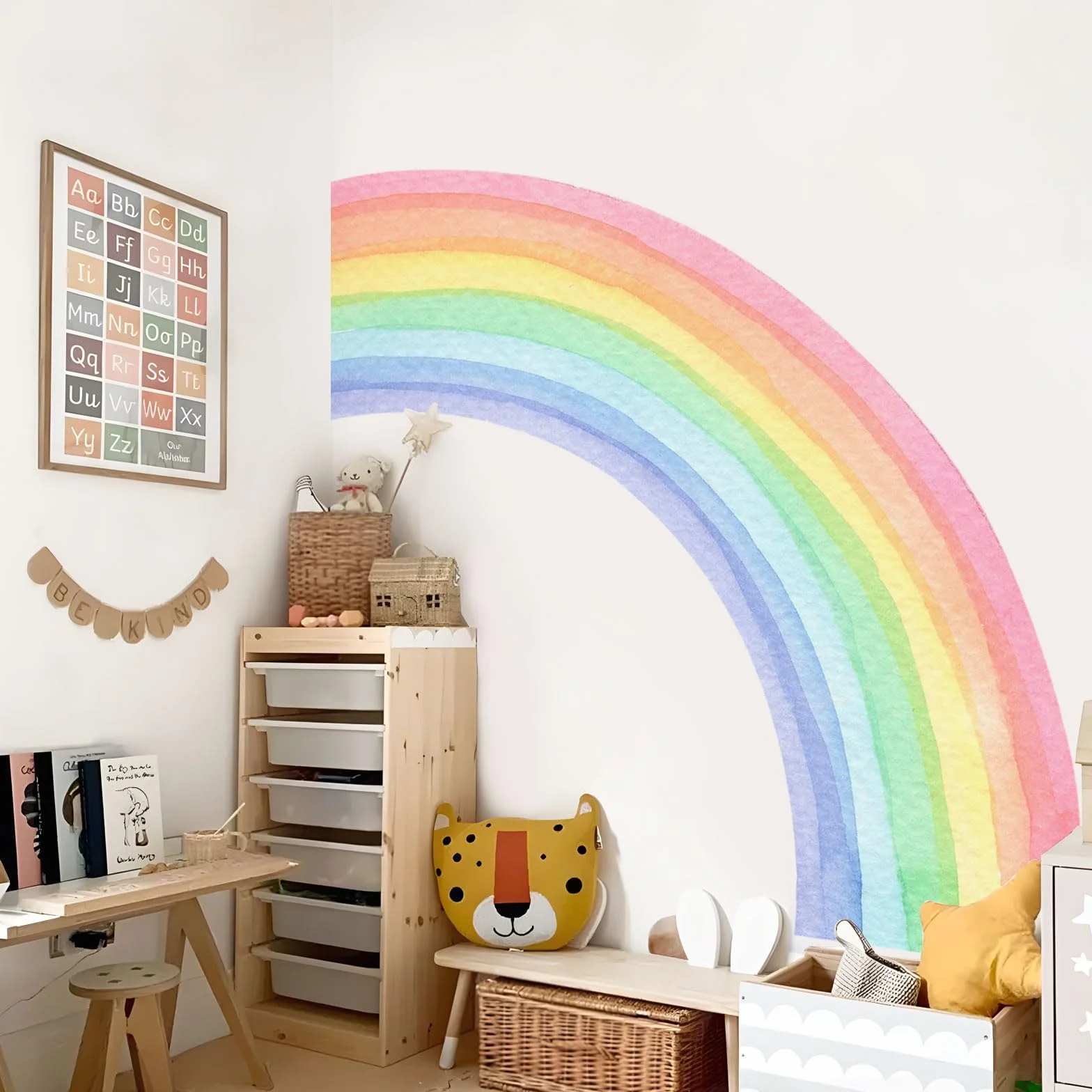 Supzone Adesivi Murali Bambini Arcobaleno 140 x 160 cm