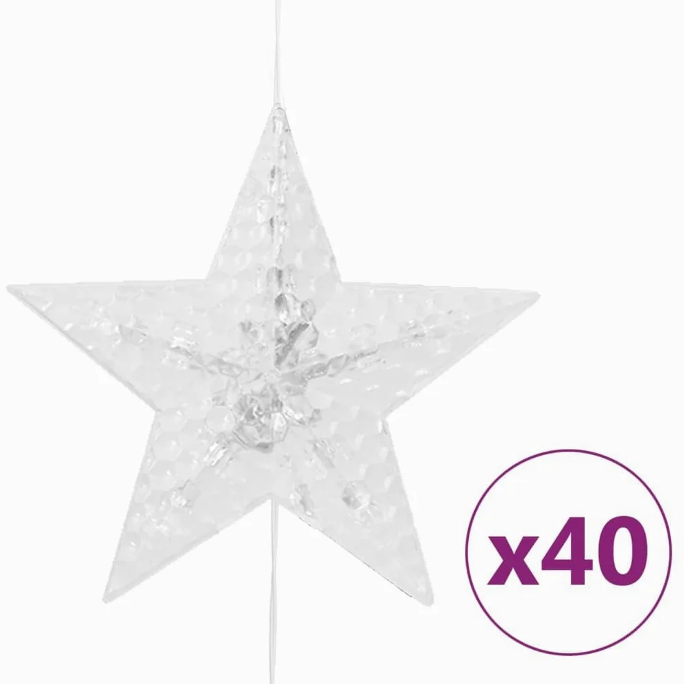 Tenda luminosa a forma di stella, 200 LED, luce bianca calda, 8 funzioni