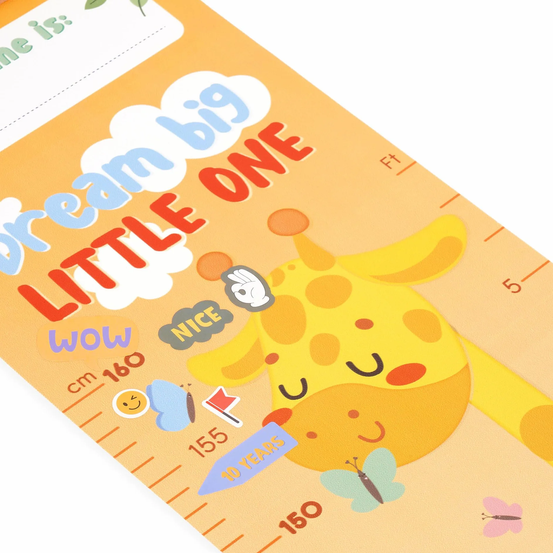 Legami Metro da Parete Dream Big Little One per Altezza Bambini 160 cm 41 Stickers Inclusi Listelli Legno Tema Giraffe