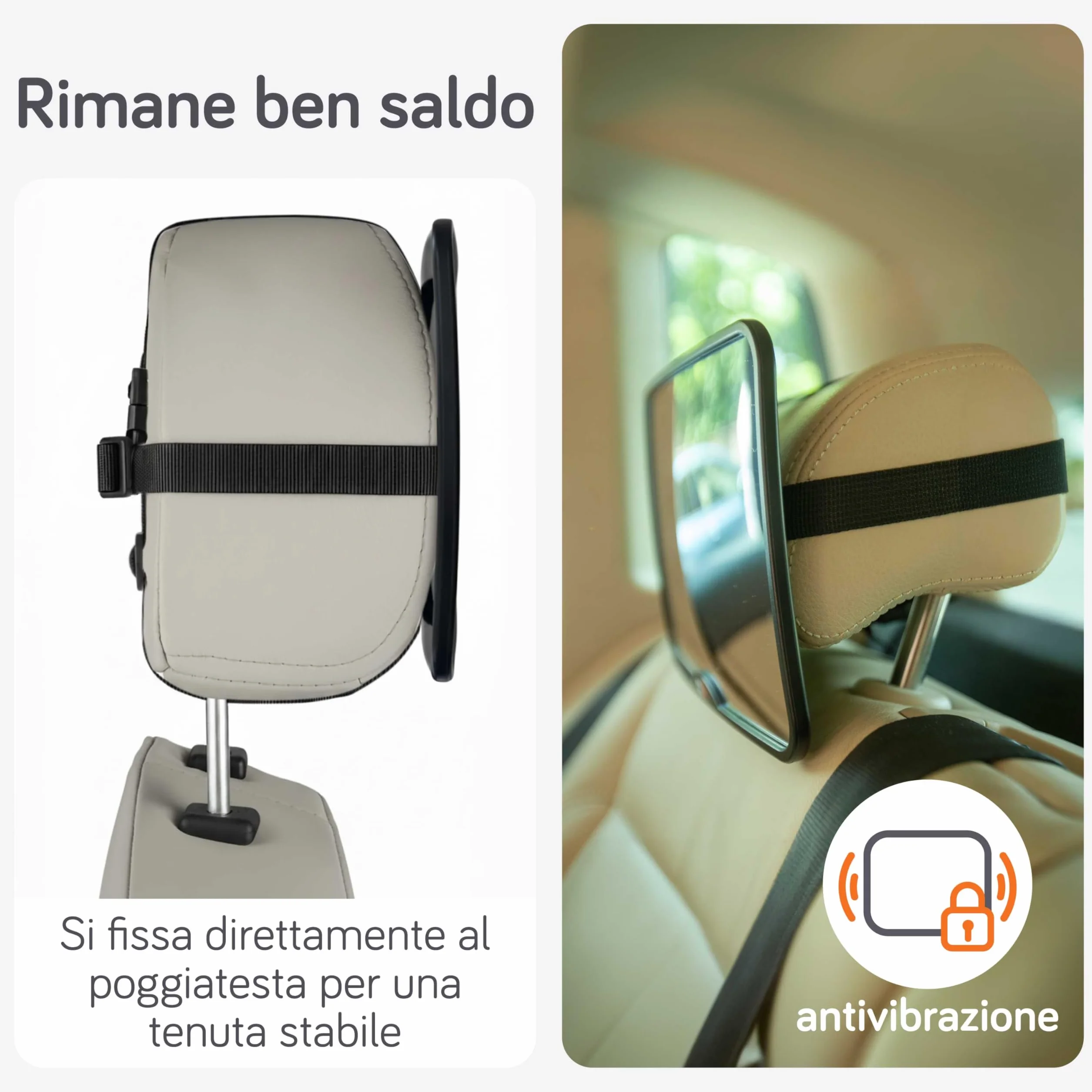 Specchietto Retrovisore Auto Infrangibile Bambini Baby Uma 24 x 16 cm