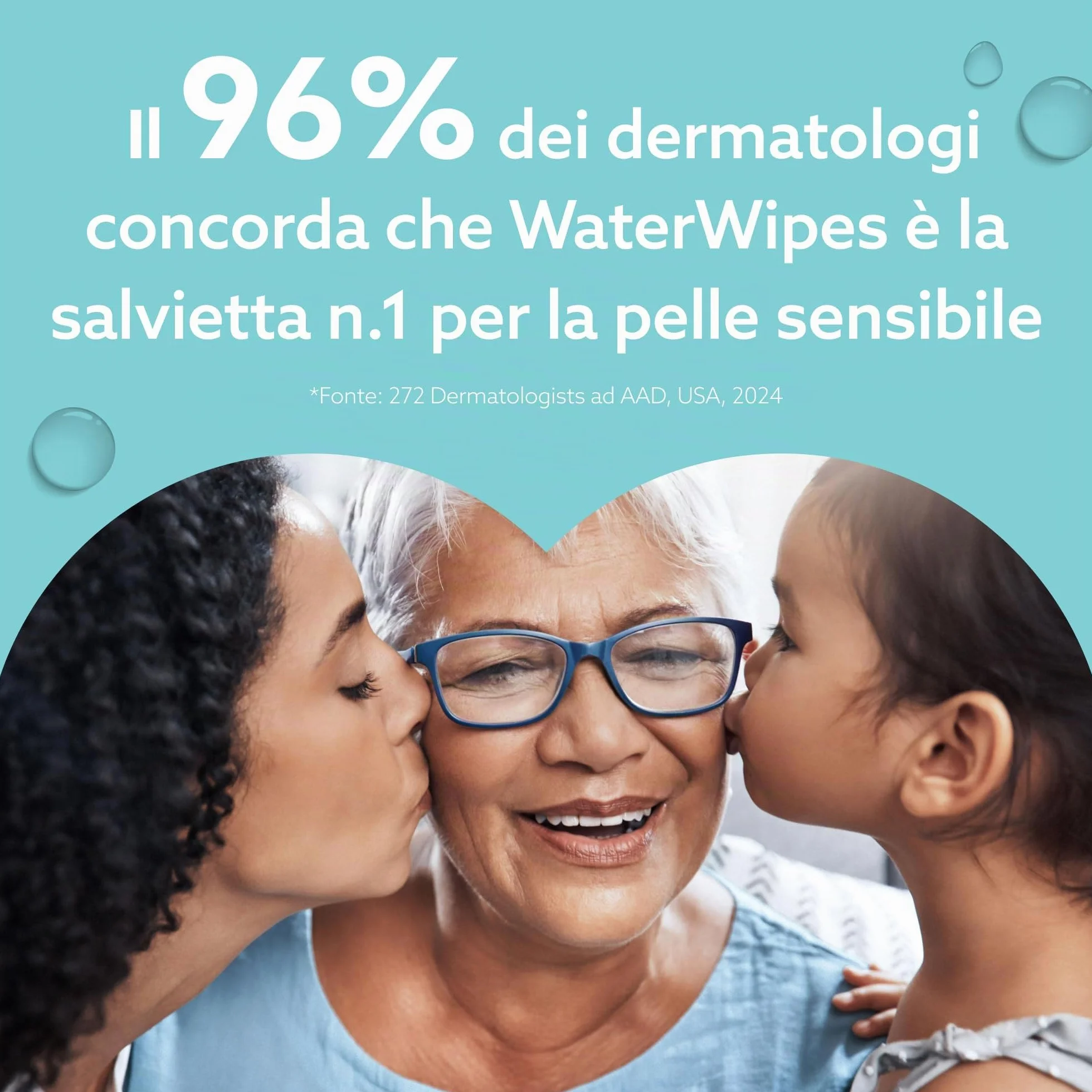 WaterWipes On The Go 224 Salviette Salviette Umidificate 99.9% Acqua per Viso e Corpo