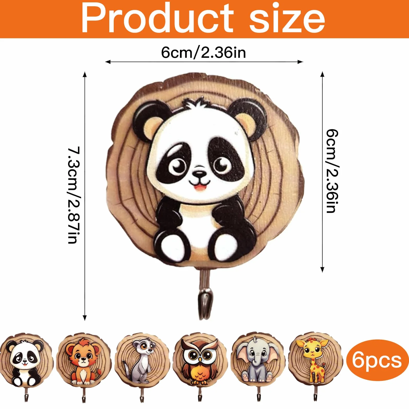 Ganci Autoadesivi per Bambini a Forma di Animale, Appendiabiti in Legno per Parete Bagno Cucina Cappelli