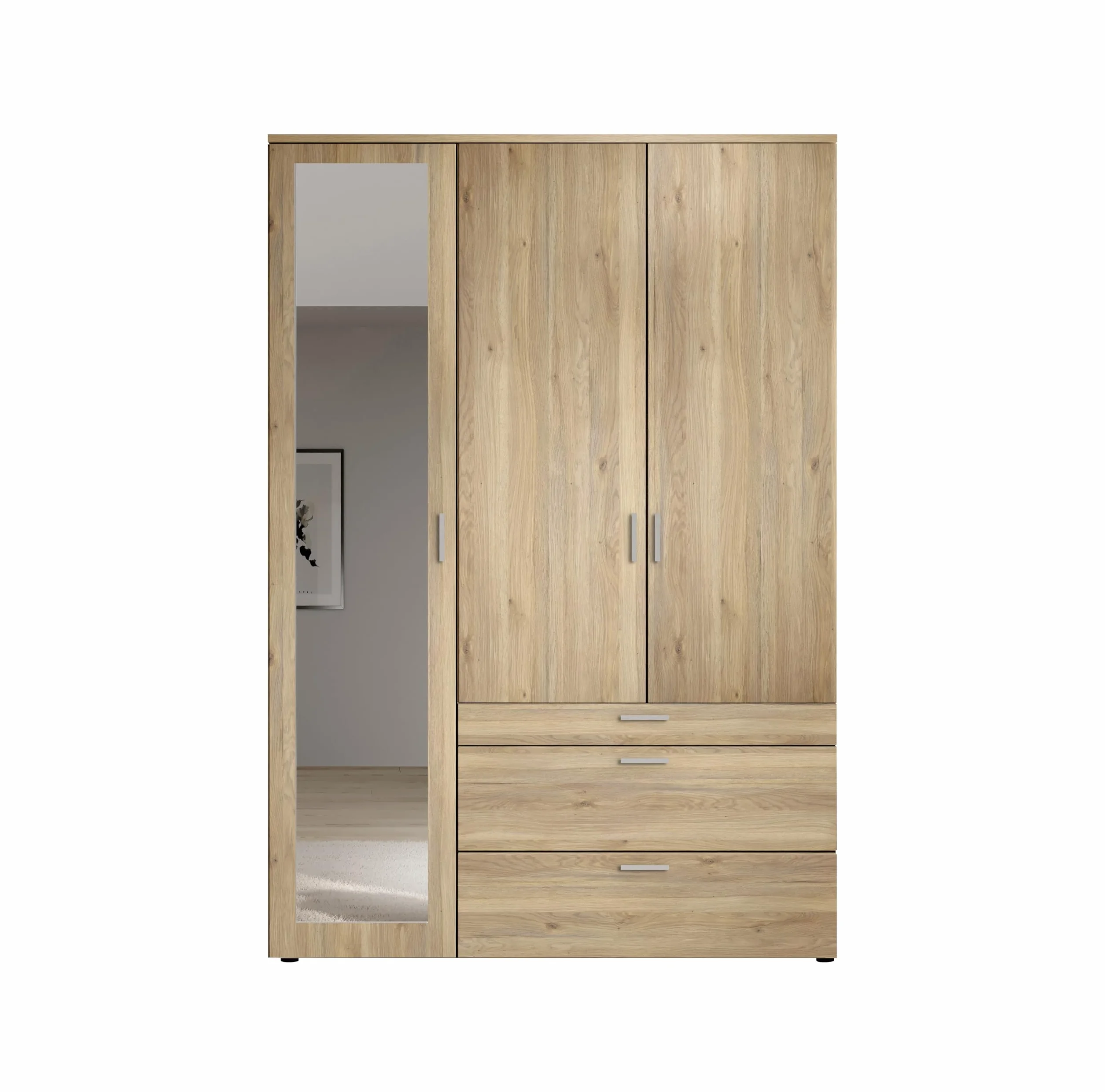 Armadio a 3 ante battenti con specchio 135x195x56 cm AVANTI TRENDSTORE