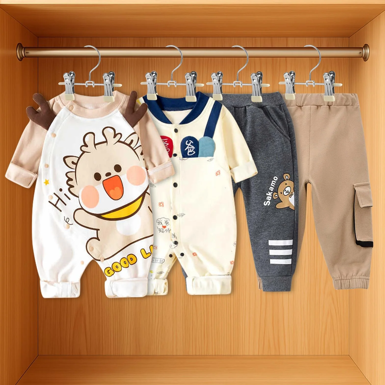 Grucce Bambini in Metallo 20 Pezzi 17 cm per Pantaloni, Vestiti, Calzini e Biancheria Intima