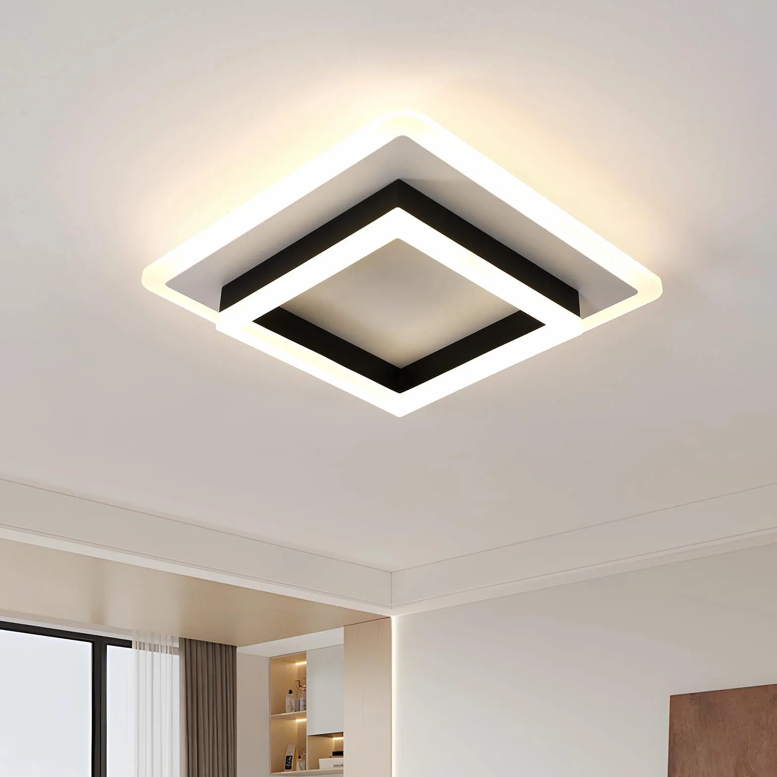 Comely Plafoniera Led Soffitto Quadrata, 30W Moderna Lampada da Soffitto Luce Naturale 4500K, Acrilico Lampadario LED Soffitto per Camera da letto, Soggiorno, Cucina, Corridoio