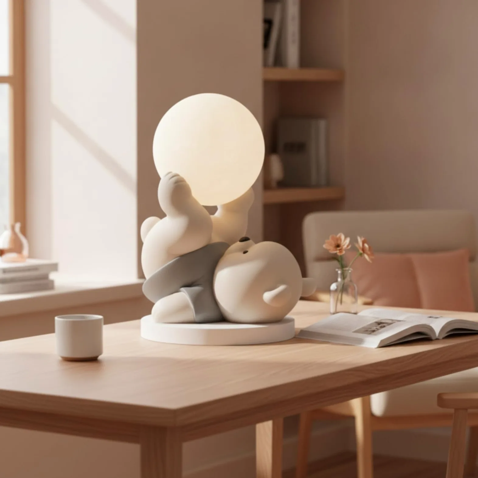 predolo Luce Notturna a Forma di Orso Decorativa Decorazione Calda Soprammobile per Bambini, Cameretta, Oro