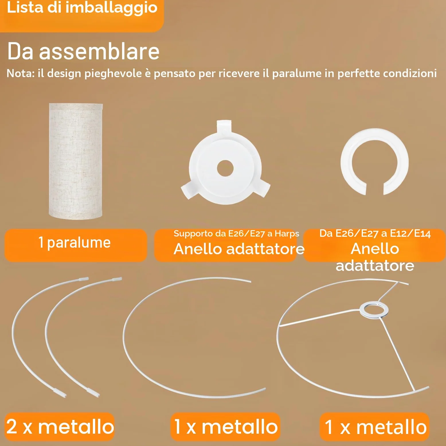 OUTON Beige Grande Paralume per Lampade da Terra, 44,5cm Alto x 44,5cm | Basso x 25,4cm Altezza, Facile da Montare, Paralumi a Forma di Tamburo in Lino per Lampade da Tavolo e Lampade da Comodino