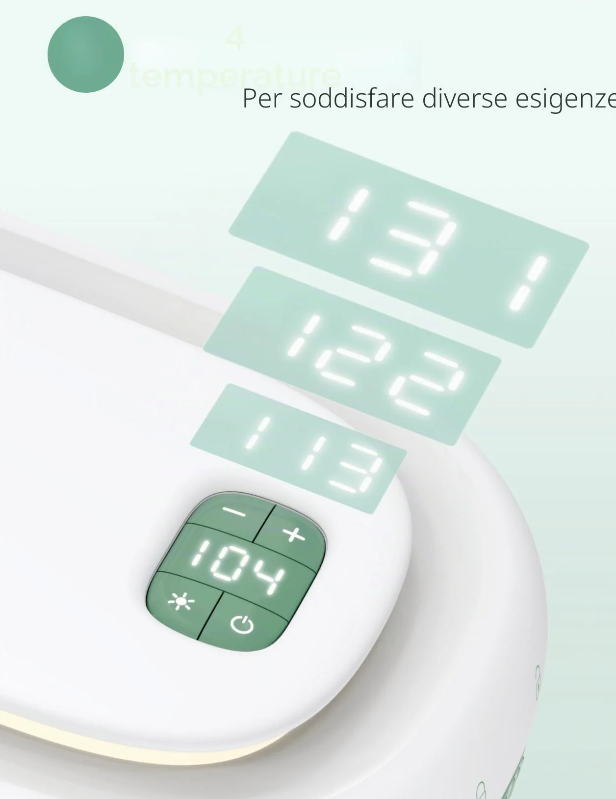 Momcozy Scalda Salviette Neonato, Dispenser Salviettine Grande Capacità, Riscaldamento Rapido Uniforme, 4 Livelli Temperatura, Luce Notturna