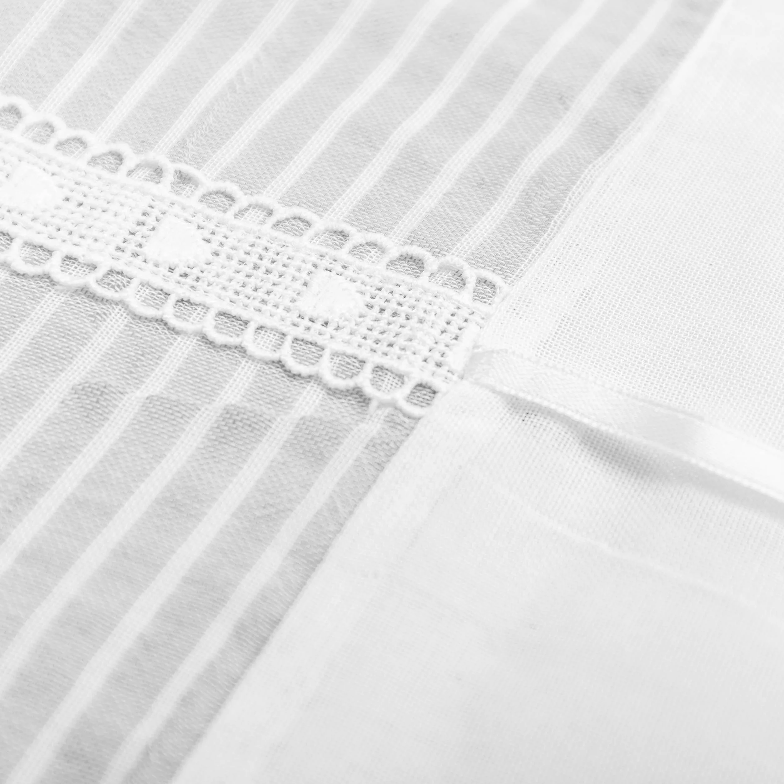 Tende Bianche Semi Trasparenti con Merletto 60x150cm 2 Pannelli per Finestra Soggiorno Camera