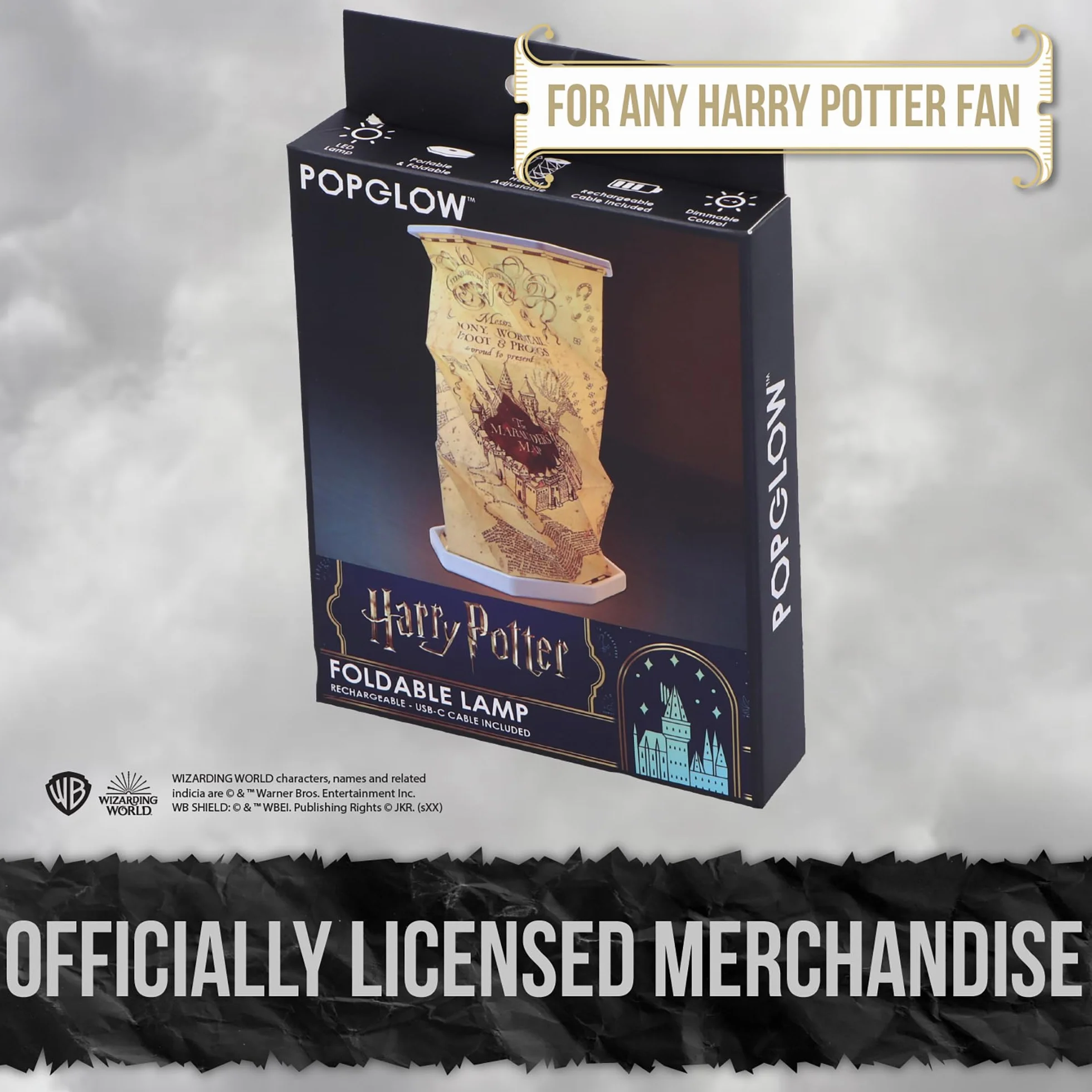 Nemesis Now Lampada a LED pieghevole da 21 cm, con funzione touch, ricaricabile USB-C, prodotto unico per i fan, regali e decorazioni per collezionisti, Harry Potter