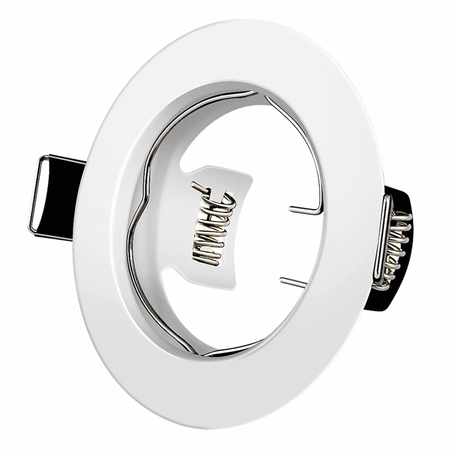 Tofisr Cornice Faretti LED da Incasso GU10 per cartongesso, Portafaretto da Incasso Rotondo Bianco, Foro 55mm-70mm, Per 50mm LED e Alogeno, Portalampade GU10 Inclusi, Set di 24