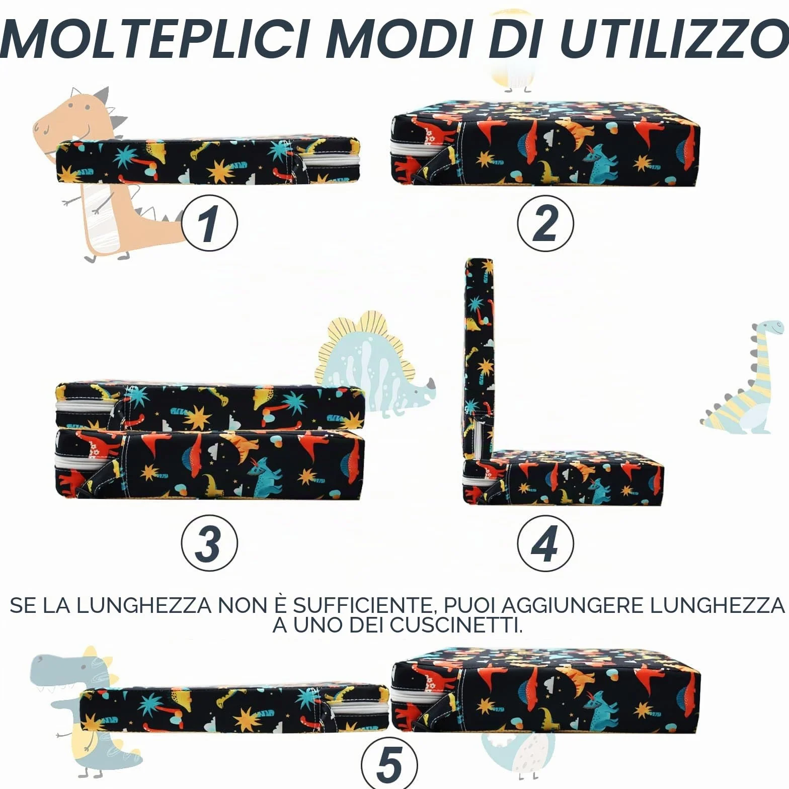 Rialzo Cuscino per Bambini 2 Pezzi, Cartone Animato Comodo Seduta Regolabile per Seggioloni Alza Sedia