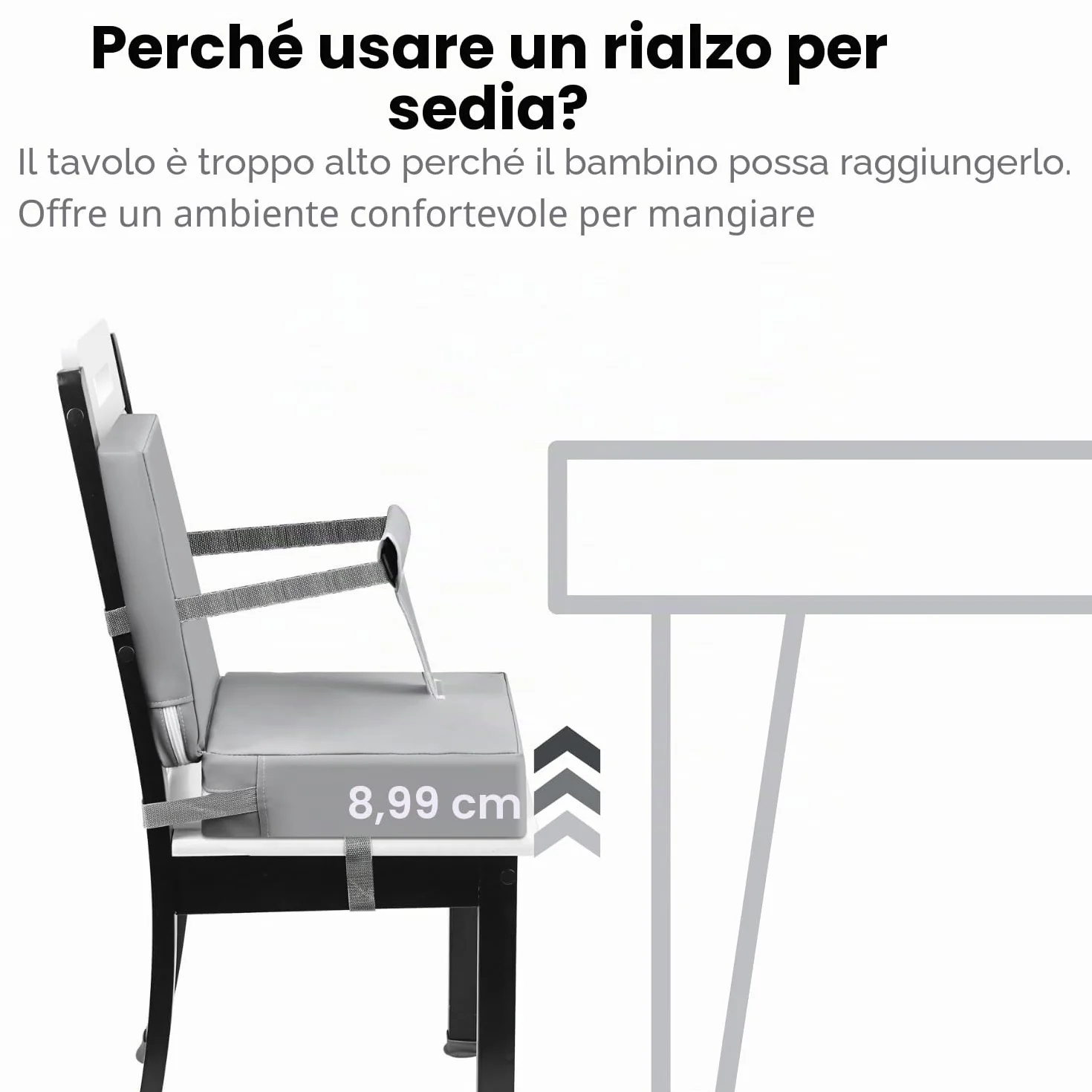 PandaEar Seggiolone per Bambini Portatile da Tavolo con Cuscino da Viaggio e Cintura Regolabile