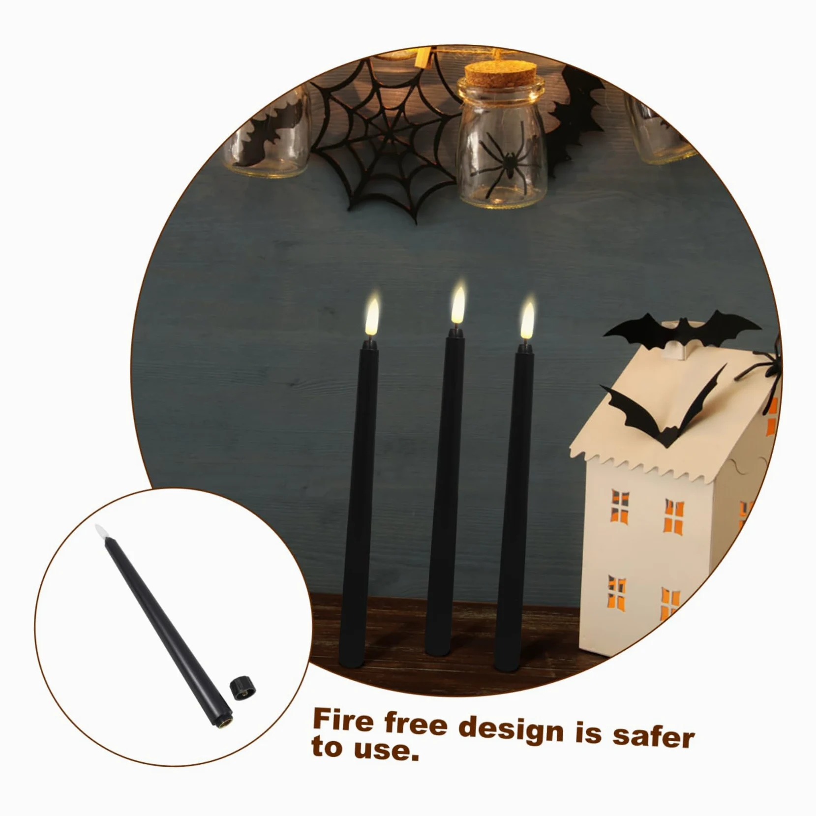 LED Nere Sicuro senza Fuoco 6 Pezzi senza Fiamma in per Halloween in Luci Decorative Design Elettronico per e Casa
