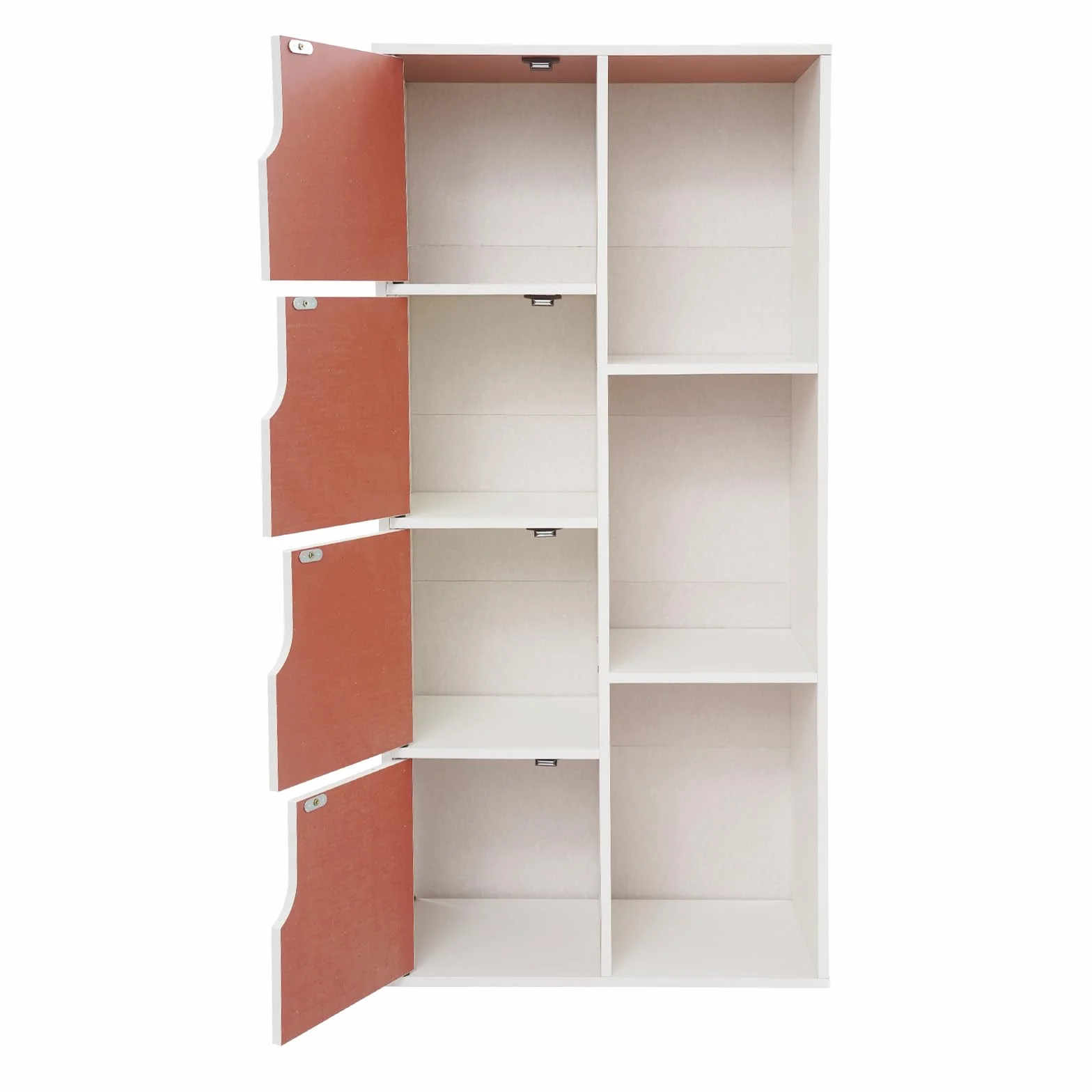 Armadio a Colonna Bianco Stretto 50x24x105 cm 7 Scompartimenti per Conservazione Soggiorno Camera da Letto