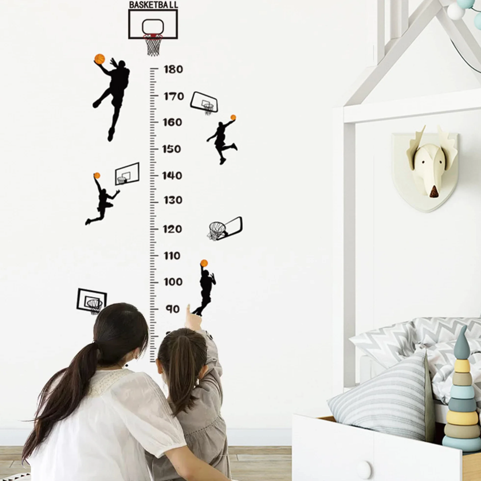 Adesivo da parete misuratore altezza Tabella di crescita Bambini 70-170 cm Vinile rimovibile decorativo
