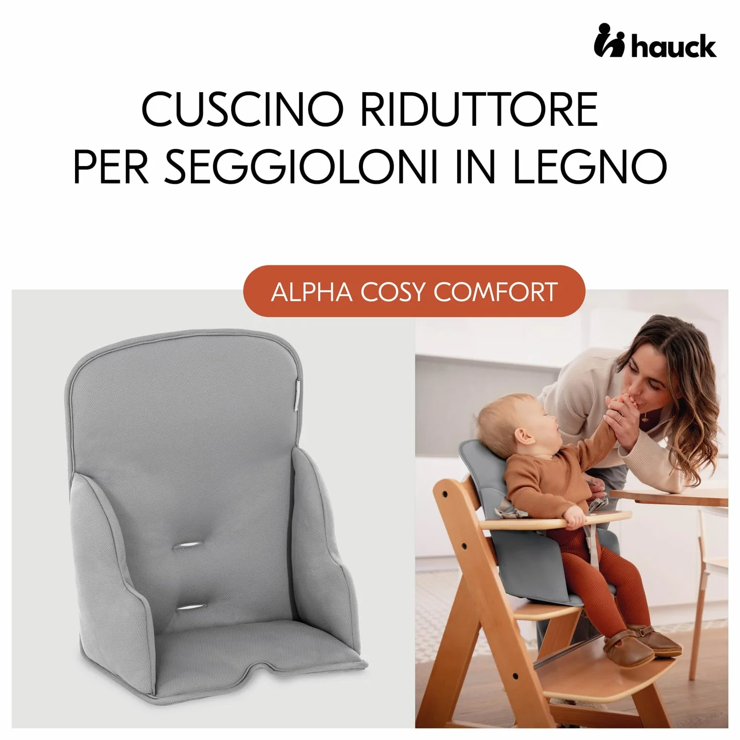 Hauck Alpha Cosy Cuscino Riduttore Seggiolone per Bambini 6 Mesi Compatibile Sediolone Pappa Alpha+ Beta+ Arketa Antiscivolo