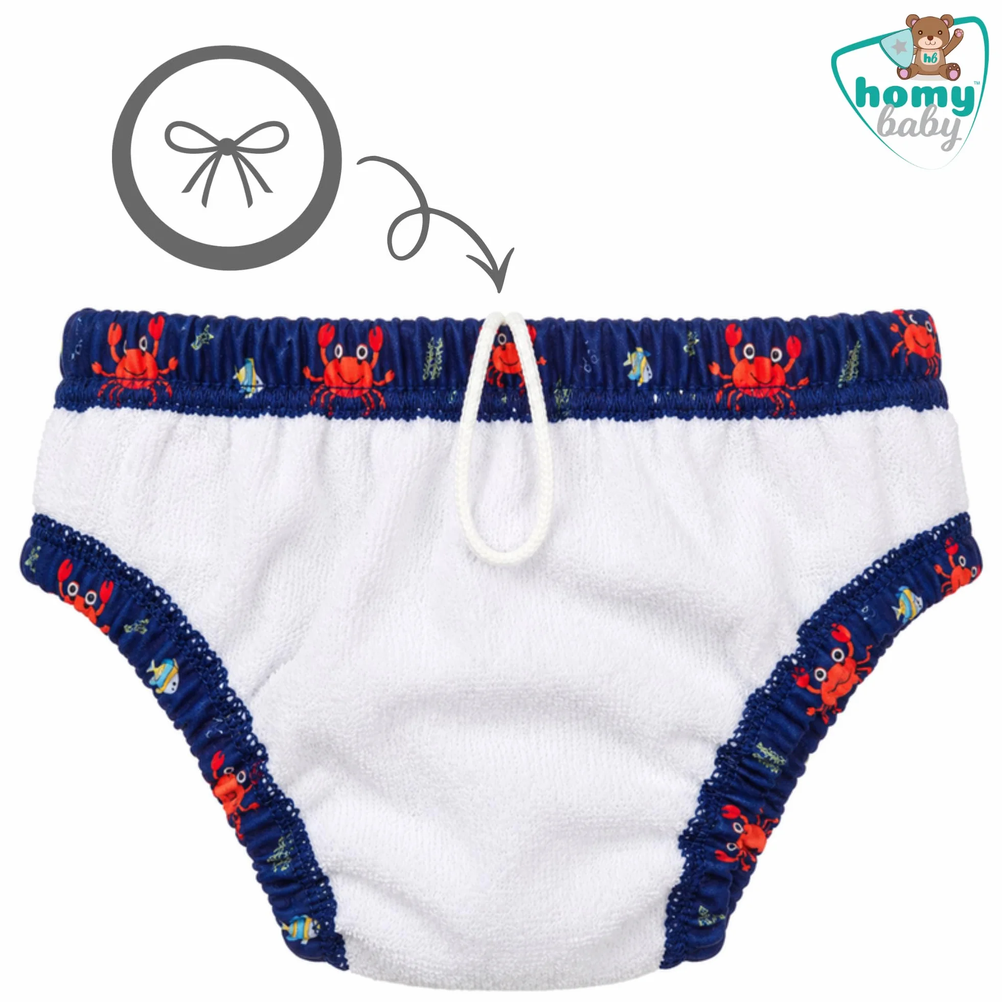 HOMYBABY Costume da bagno pannolini lavabili riutilizzabili per neonati mutandine da bagno 6 mesi granchio 24 mesi