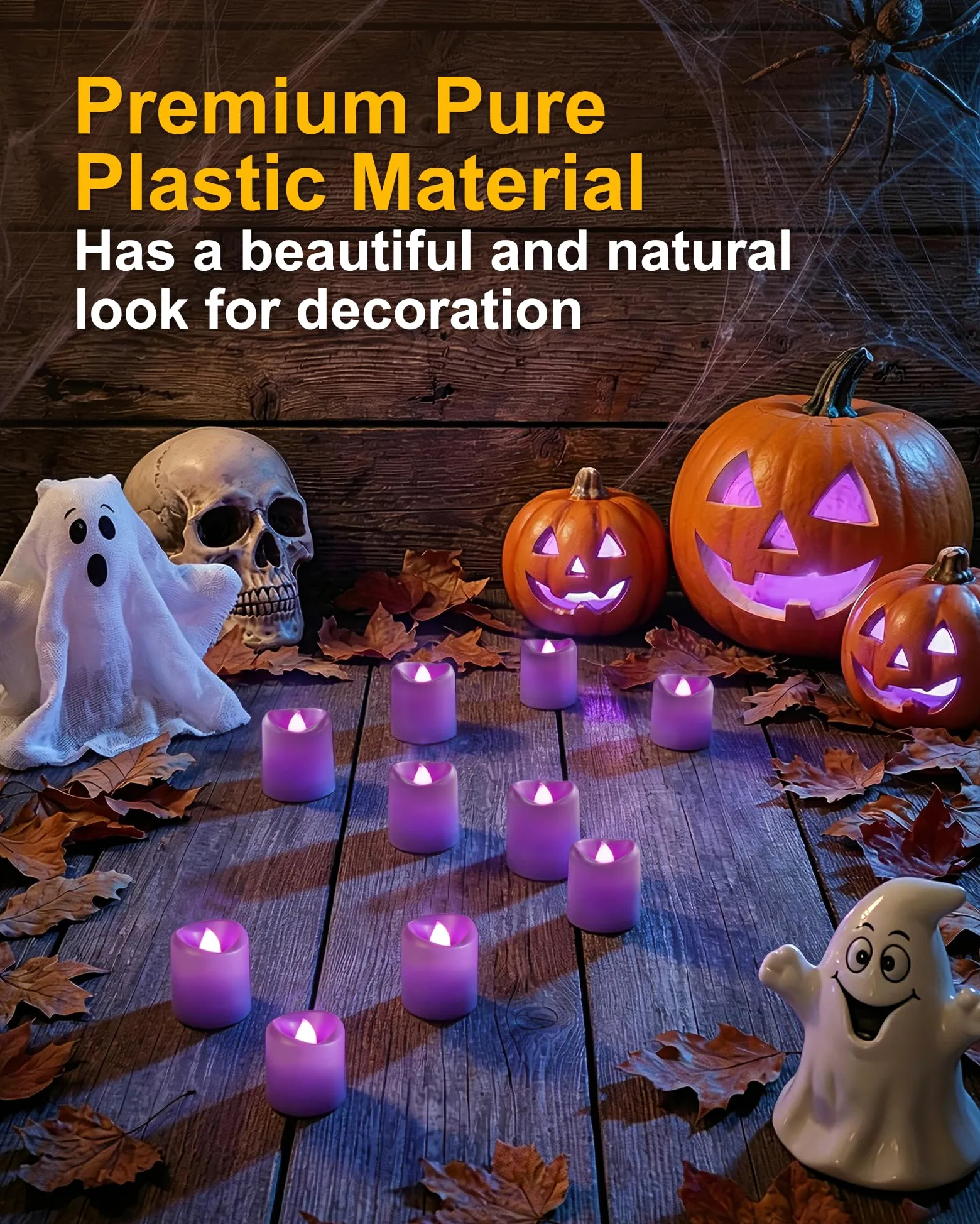 5plots Confezione da 24 candele viola senza fiamma, candele votive tremolanti, 100 ore alimentate a batteria, per matrimoni, feste, centrotavola, decorazioni per la casa, Halloween, Natale, proposte