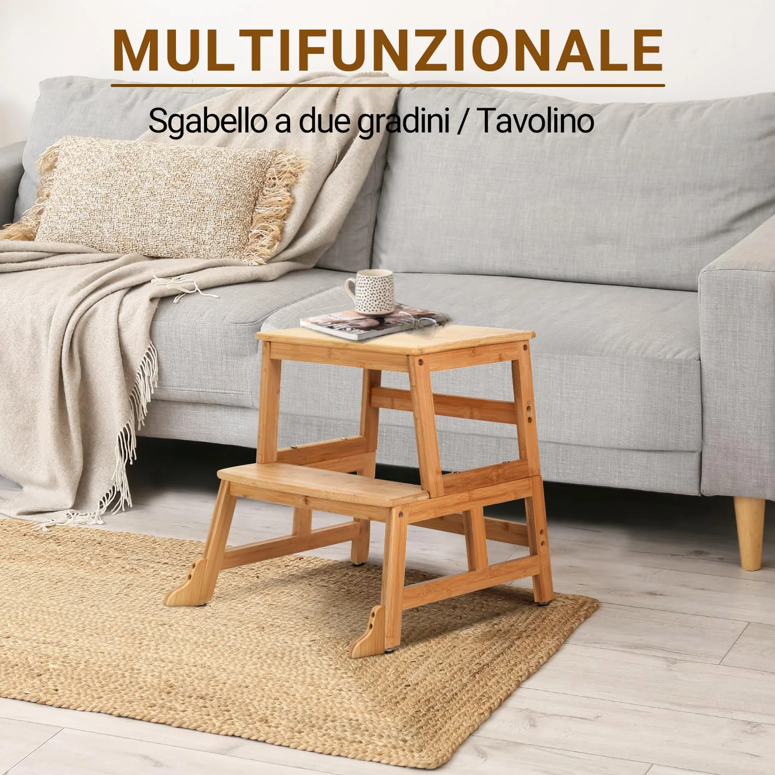 COSYLAND Torre Montessoriana per Bambini 18-36 Mesi - Torre di Apprendimento con Struttura a A Antiribaltamento, Legno Naturale