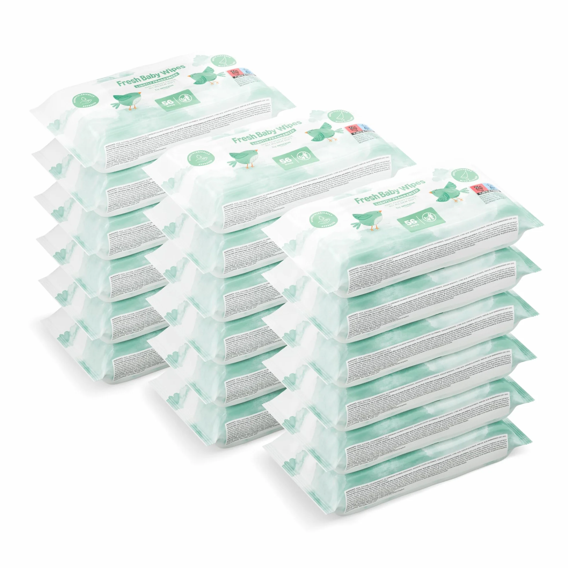 Salviettine Umidificate Ultra Sensitive per Neonati, Leggera Profumazione, 18 Confezioni da 56