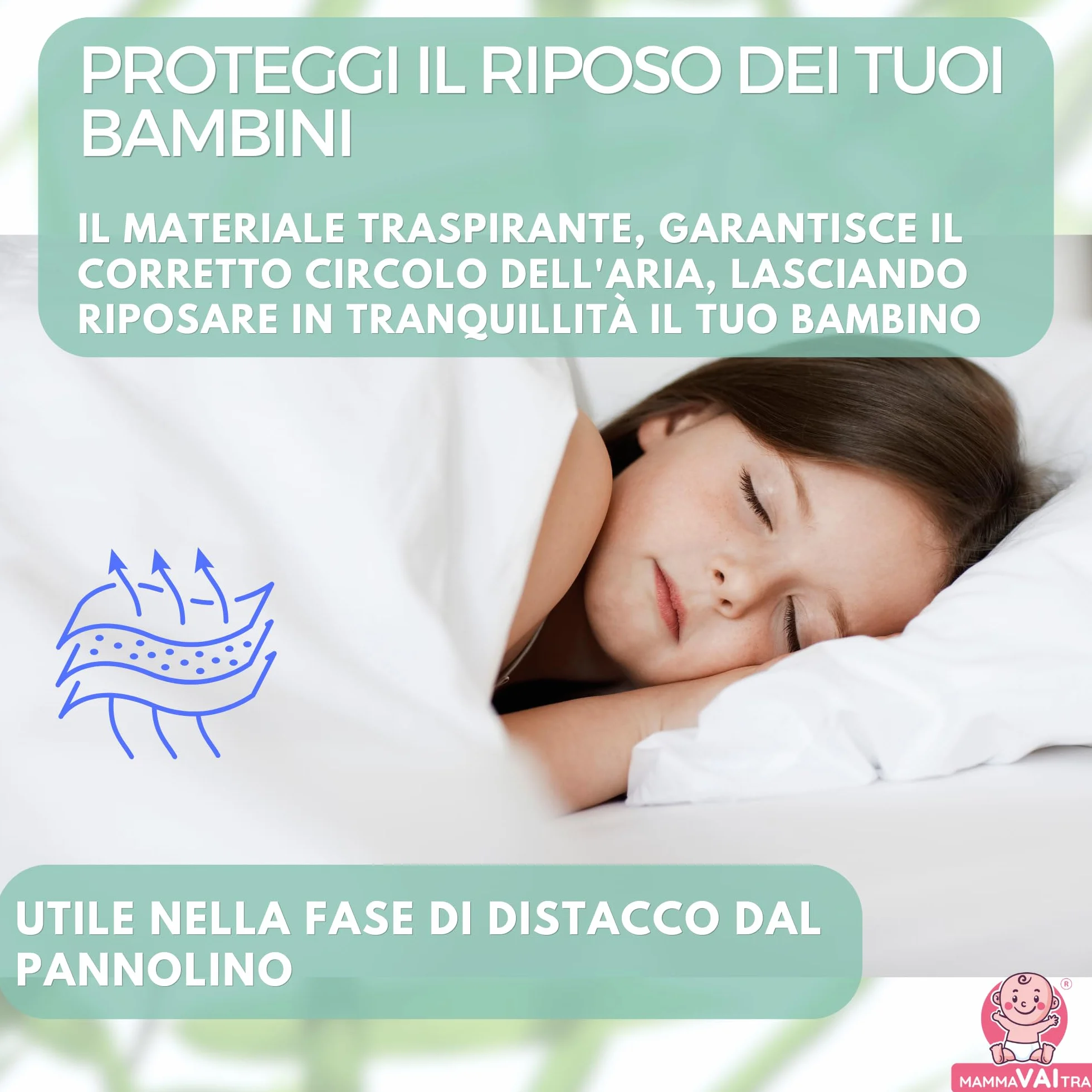 Traversa Impermeabile in Bambù Lavabile 80 x 100 cm Coprimaterasso Lettino Neonato
