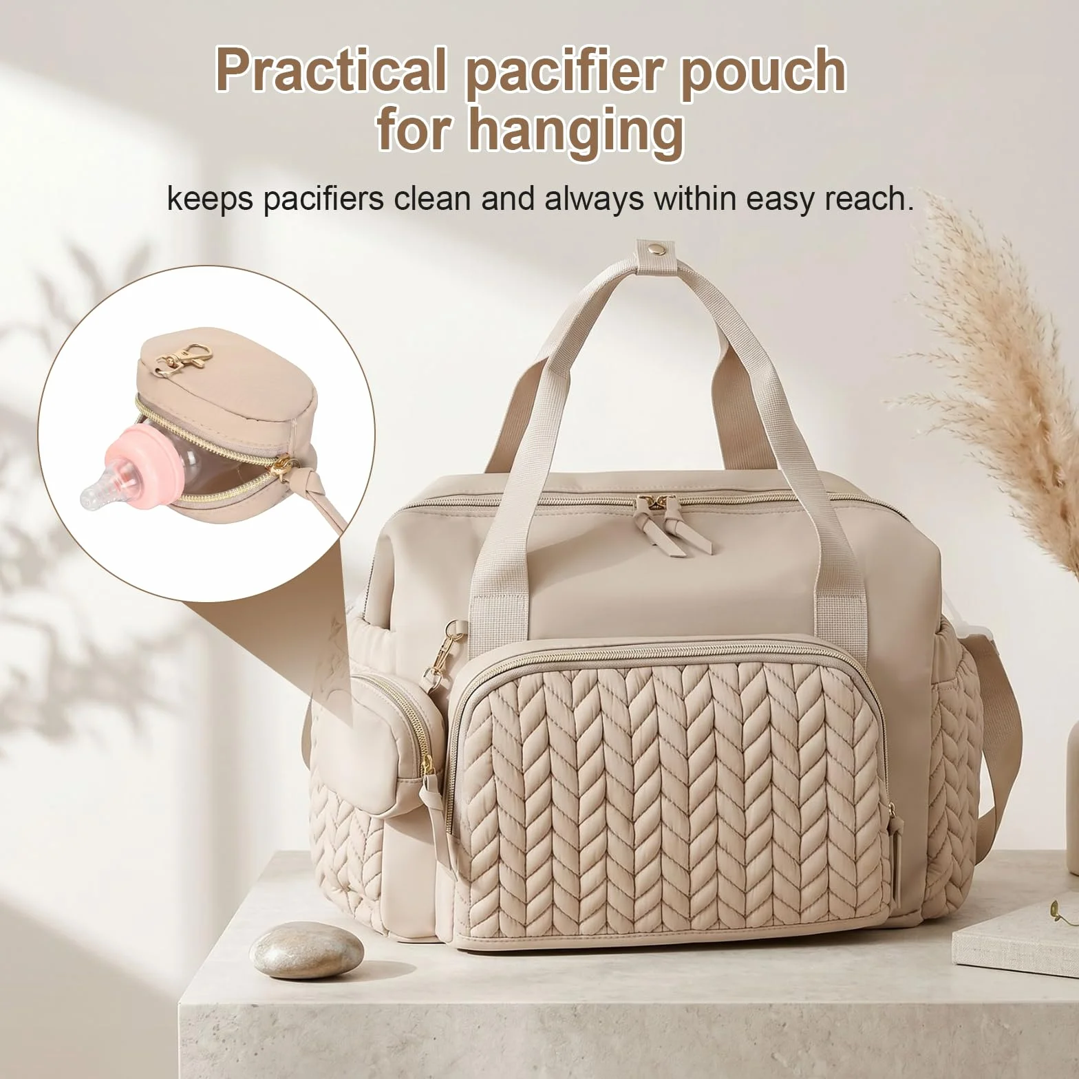 Cozary Borsa Fasciatoio Neonato 16 Tasche Scomparti Termici per Biberon Multifunzionale Tracolla Viaggio