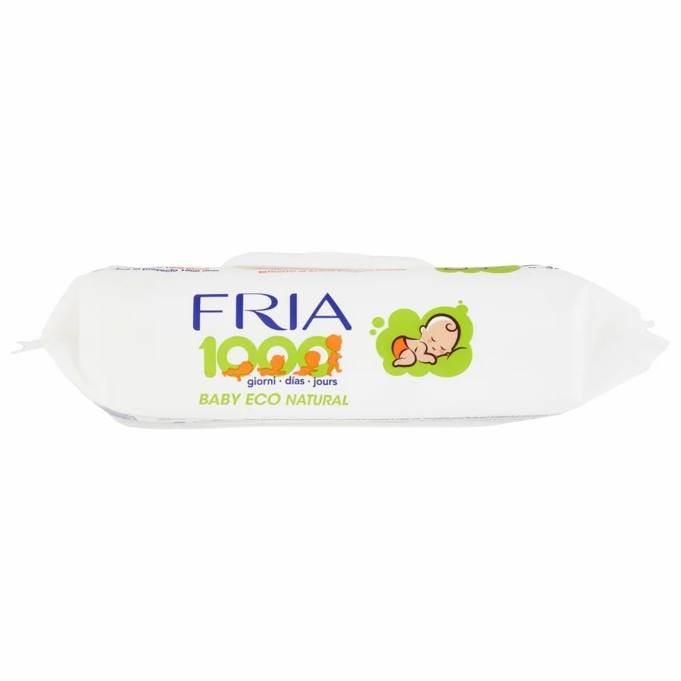 Fria Baby Eco Natural Salviette per Cambio Pannolino 1000 Giorni, Confezione 72 Salviette