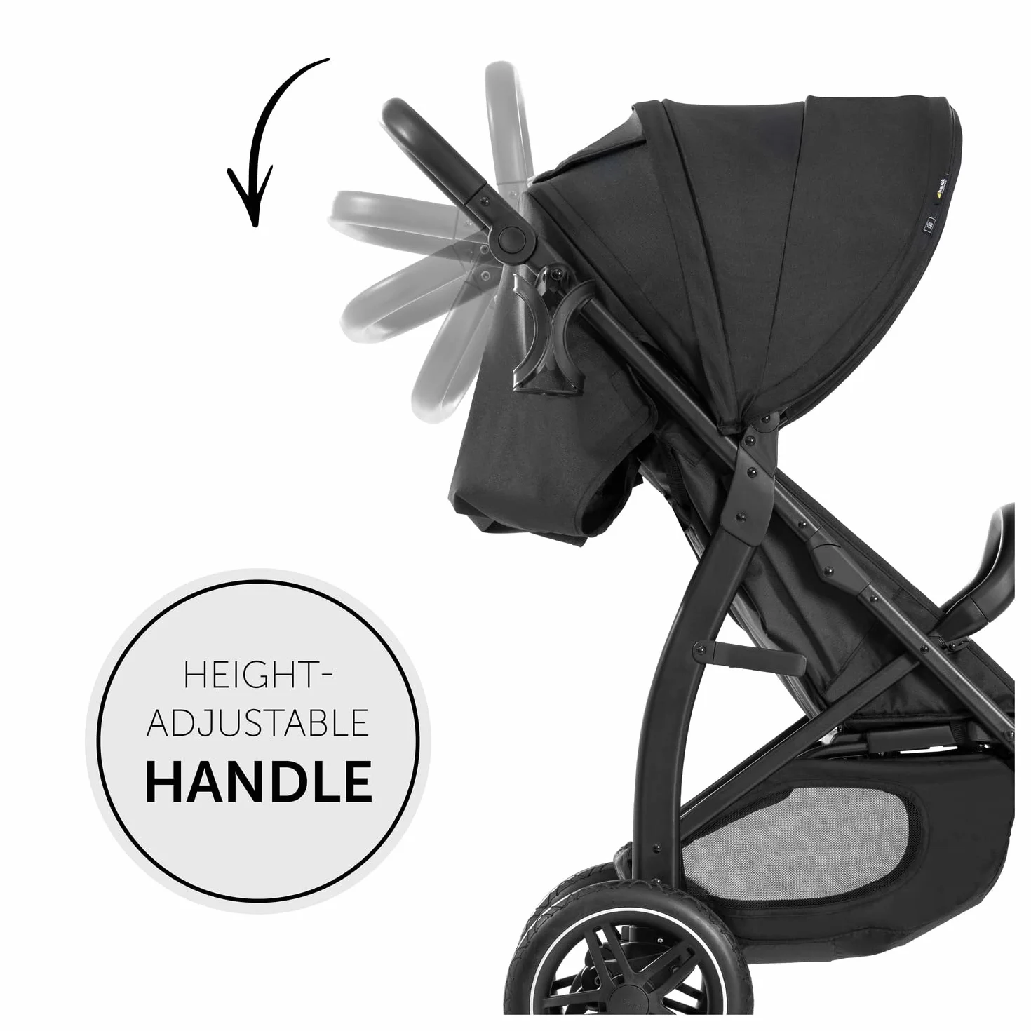Hauck Rapid 4D Air Nero Passeggino 0-22 kg Ruote Gonfiabili Davanti Gomma Dietro Schienale Regolabile UPF 50+