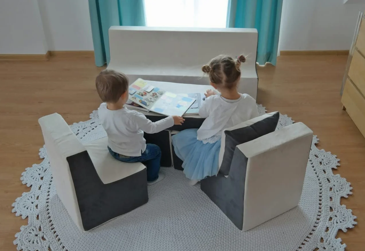 Velinda Set Completo Mobili Bambino Poltroncina Divanetto Poltrona Relax Verde