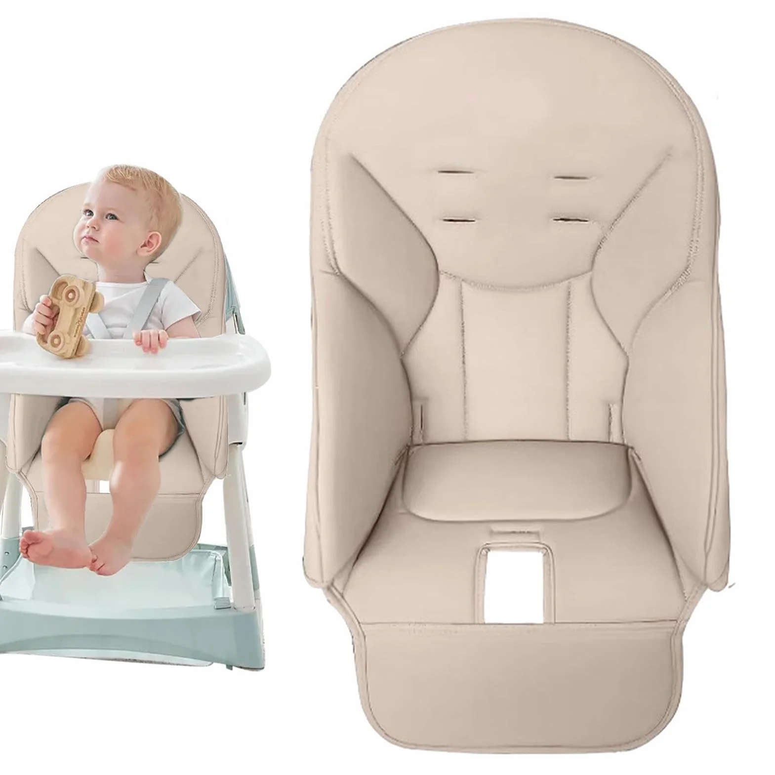 Fodera per Sedia da Pranzo per Bambini in Pelle PU | Cuscino per Seggiolone Comodo Coprisedile per Peg Perego, Kosmic Jané, Baoneo, Siesta Zero3
