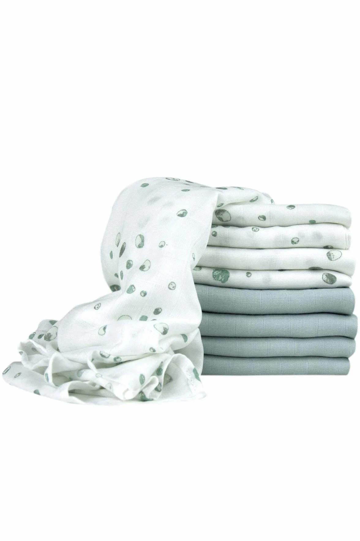 Little Bamboo Confezione da 8 quadrati di mussola 60 x 60 cm grigio whisper grey