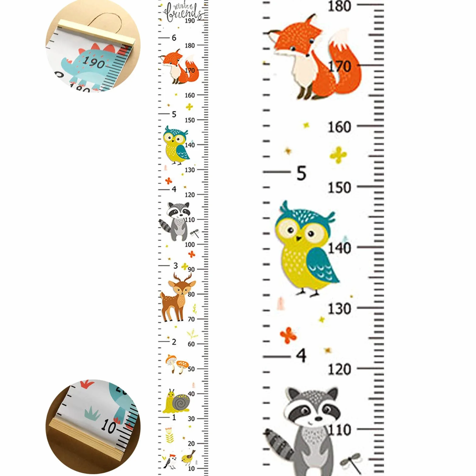 Asta di Altezza per Bambini Grafico Crescita Misurazione Tela Metro Parete Righello 200cm x 20cm