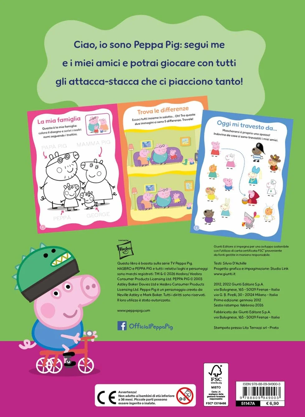 Peppa Pig Attacca-Stacca Con Adesivi Ediz. a Colori