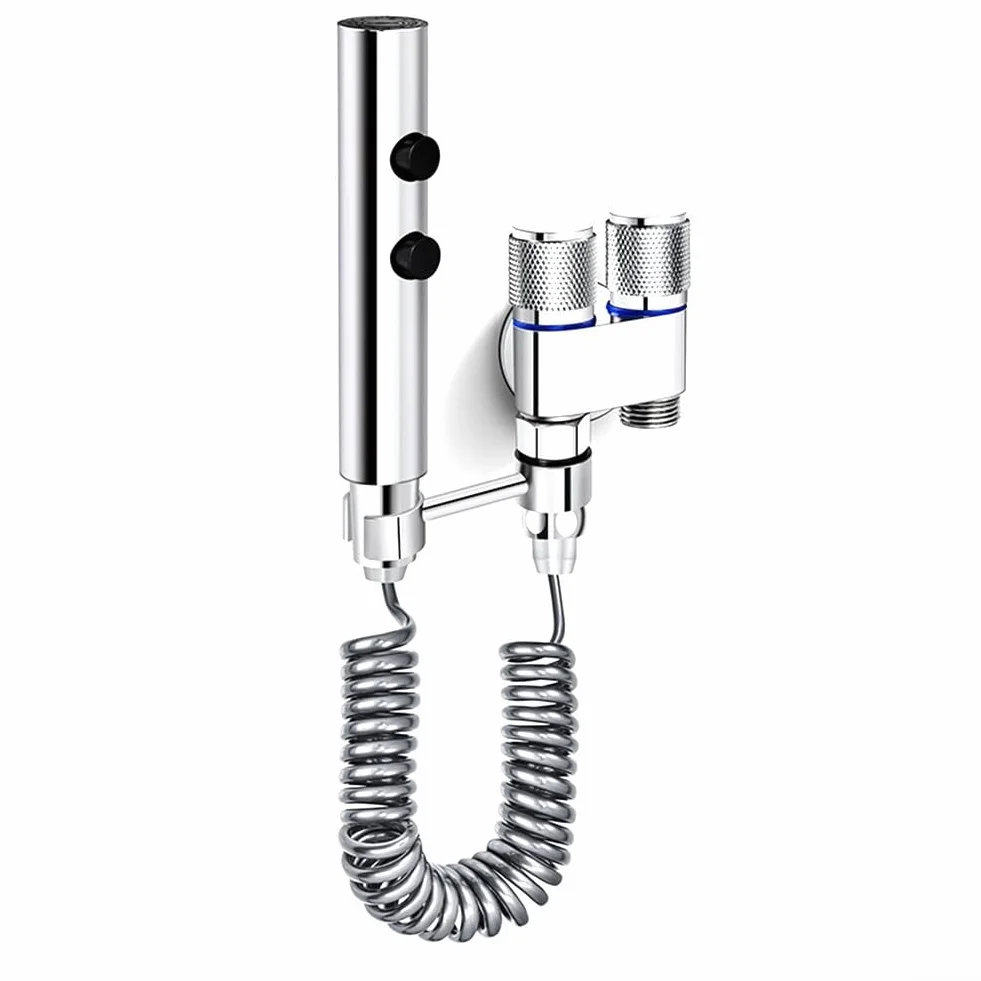 Set spruzzatore bidet in acciaio inox doccetta WC rubinetto acqua alta pressione argento