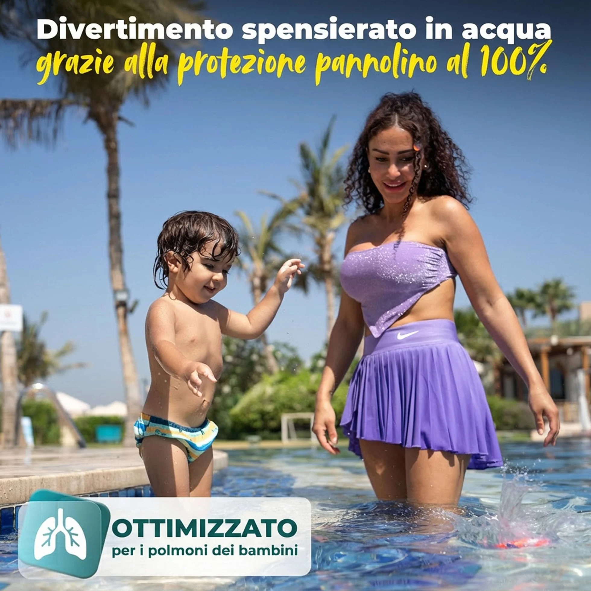 KIDVERSE Pannolini da nuoto riutilizzabili per neonati 1-2 anni con borsa
