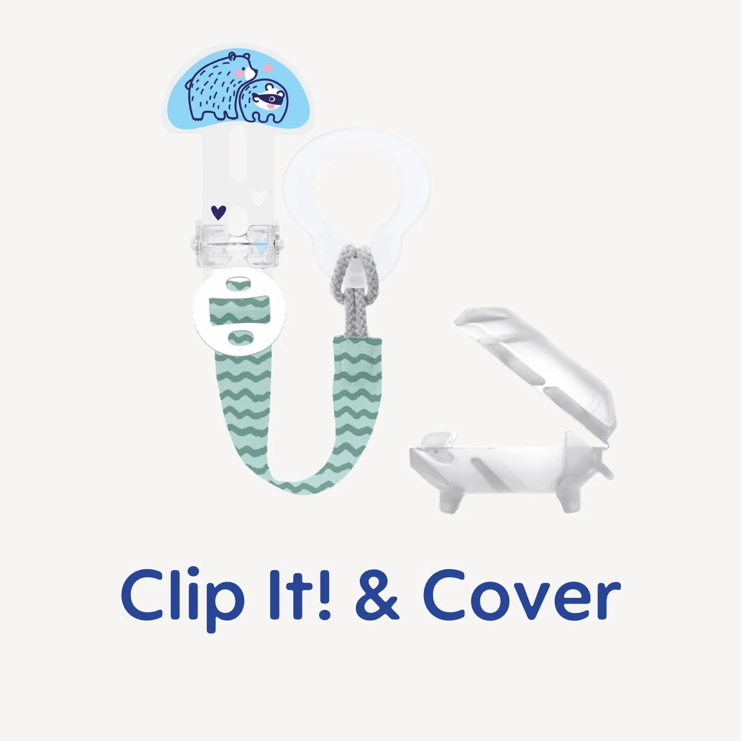 MAM Clip it! Cover Catenella Portaciuccio 0+ mesi regolabile con anello rimovibile e salvasucchietto