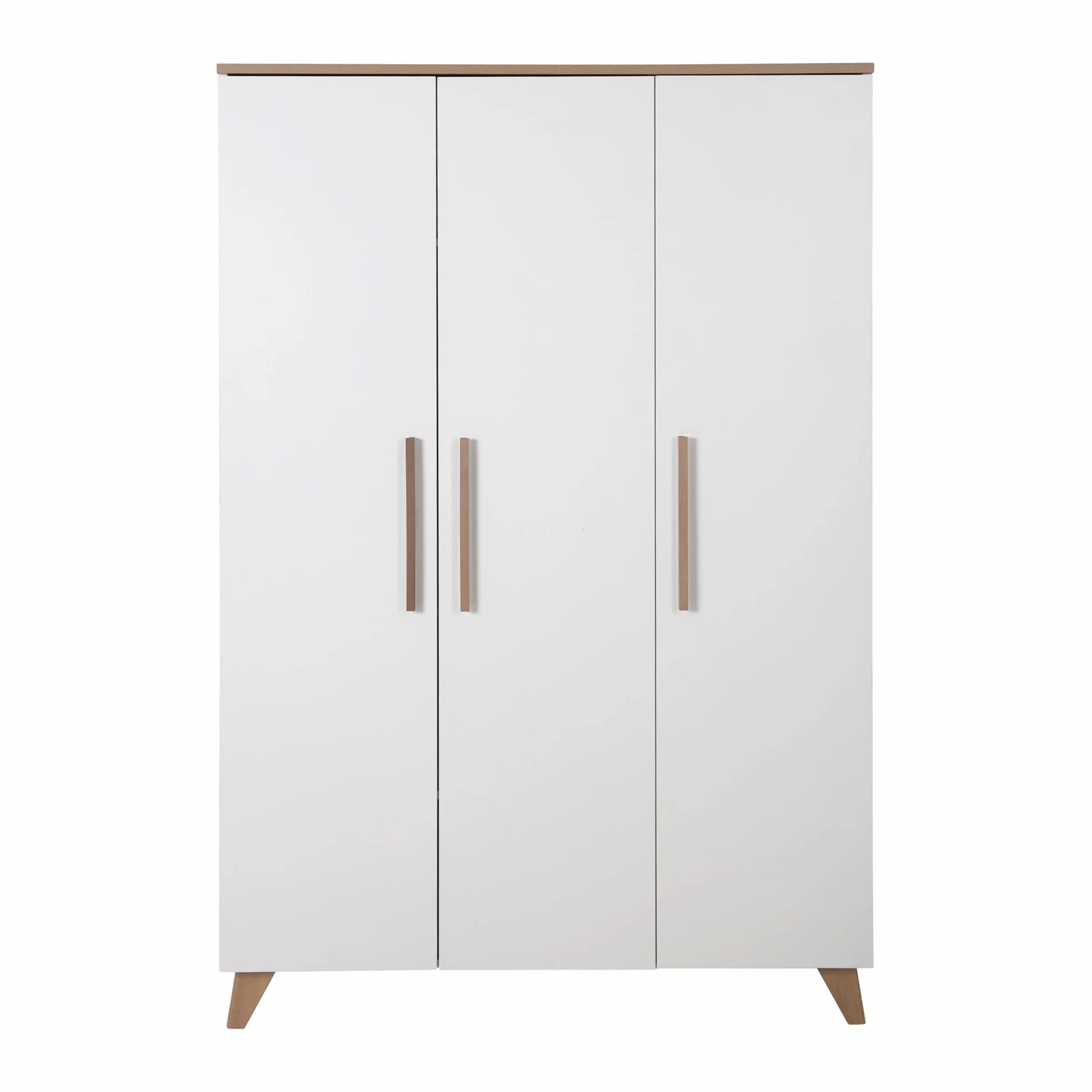 roba Set per cameretta bambini 3 pezzi Lettino 70x140 cm convertibile fasciatoio 3 cassetti armadio bambini Maniglie piedi legno massello Bianco rovere scuro