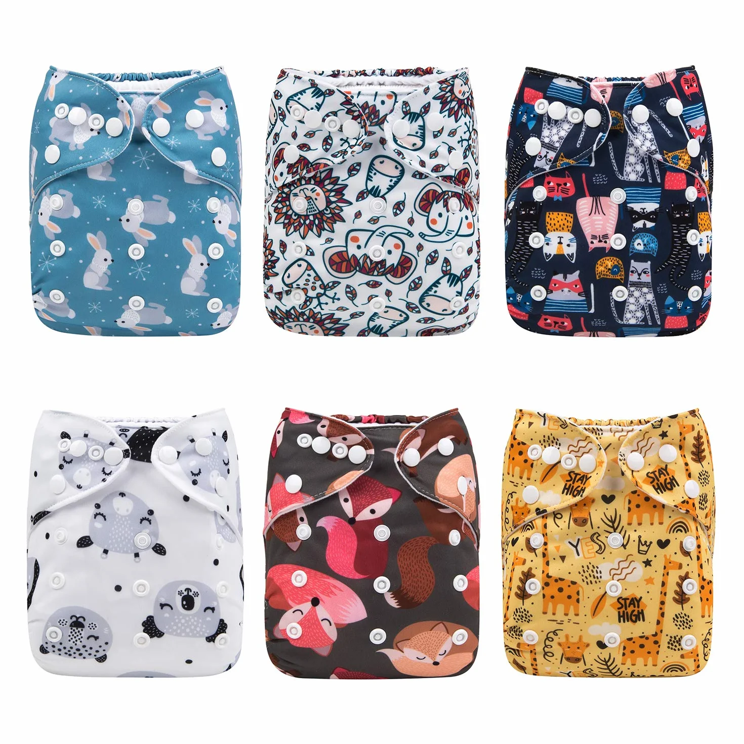 Alva Baby Pannolini lavabili riutilizzabili in tessuto 6 pz 12 inserti