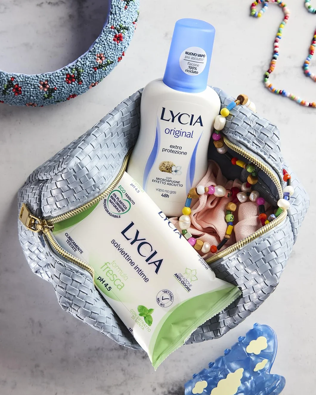 Lycia Salviettine Intime Fresca Anti-Odore pH 4.5 12 pezzi Tessuto 0% Plastica Gettabile WC