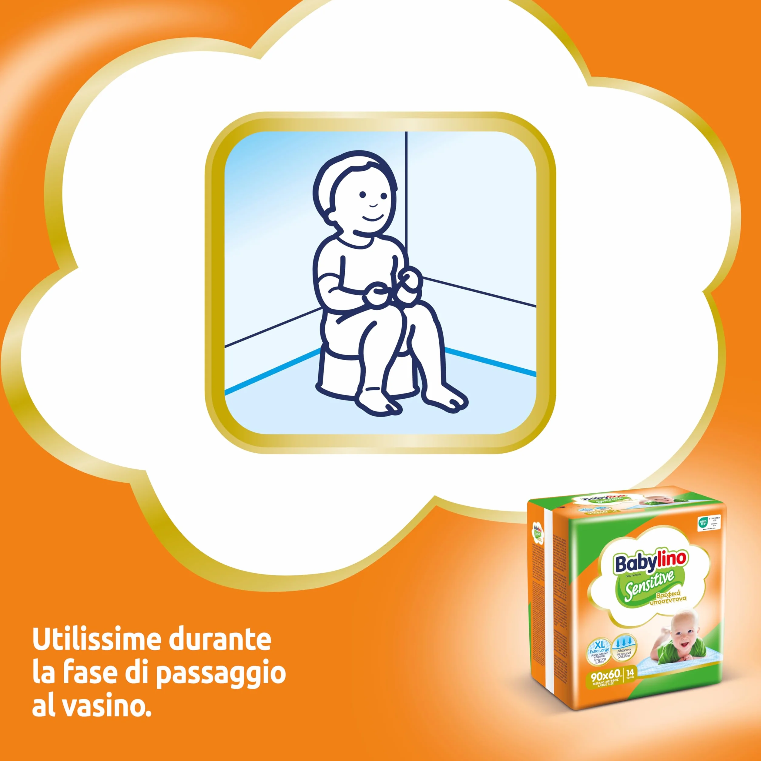 Babylino Sensitive Teli Cambio 90x60cm, 14 sztuk
