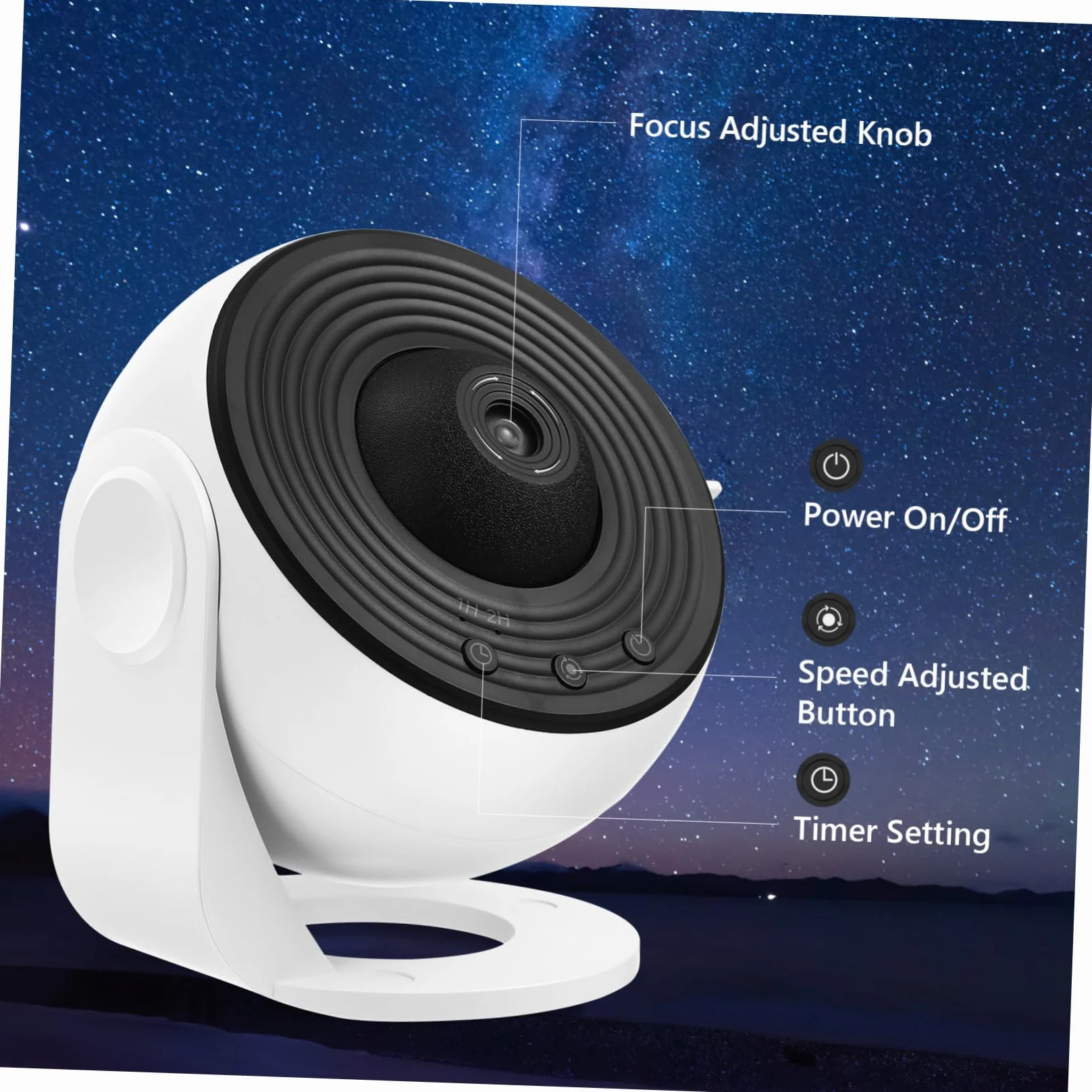 Homoyoyo Proiettore Di Luce Notturno Festa Luce Silenziosa Per Camera Da Letto Con Dischi Di Pellicola Rotazione Motivi Di Stelle e Nebulose Telecomando Incluso